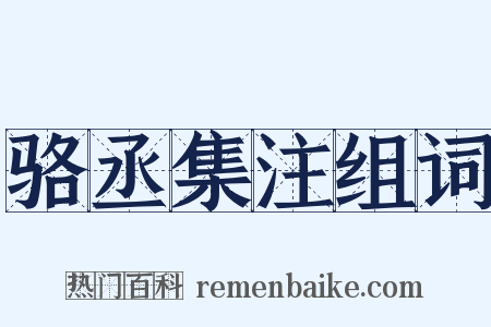 骆丞集注组词是什么意思的图片